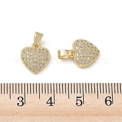 Breloques en laiton micro pavé de zircone cubique transparente pour la saint-valentin&nbsp;KK-A299-16G