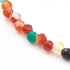 Sfaccettati agata naturale collana a perline&nbsp;NJEW-JN03308