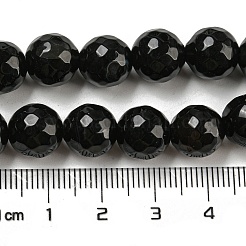Perles en agate noire naturelle ronde&nbsp;G-L084-10mm-28