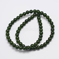 Chapelets de perles en jade de malaisie naturelle et teinte&nbsp;G-A146-6mm-A28