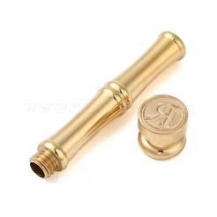 Tête de cachet de cire en laiton doré avec poignée en forme de bâton de bambou&nbsp;STAM-K001-05G-R