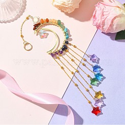 Décoration pendentif en verre étoile&nbsp;HJEW-JM02116