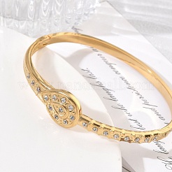 Bracciali rigidi a cerniera in acciaio inossidabile 304 con strass di cristallo&nbsp;SA-CBAB92B-20G