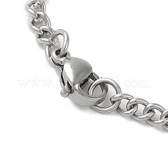 Collar rectangular de cadena de eslabones de acero inoxidable 201 con colgante de dragón para mujer&nbsp;NJEW-M008-03P