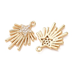 Pendenti in zirconi cubici trasparenti in micro pavè di ottone&nbsp;KK-A304-07G
