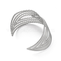 Braccialetti a polsino in acciaio inossidabile 304 con motivo a chevron per donna&nbsp;BJEW-G729-02P