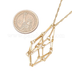 3 Stück 3 Stile 304 Edelstahl Quader Gliederkette Makramee Beutel leer Steinhalter Halskettenherstellung&nbsp;NJEW-JN05198