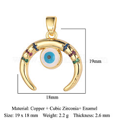 3pcs pendentifs en laiton micro pavé de zircone cubique&nbsp;ZIRC-OY001-62G