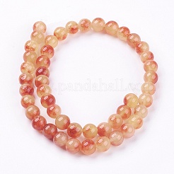 Zweifarbige Stränge aus natürlichen weißen Jadeperlen&nbsp;G-R165-10mm-02