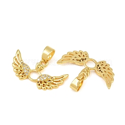 Pendenti in zirconi cubici trasparenti in micro pavè di ottone&nbsp;CU-CBA6A75-08A-G