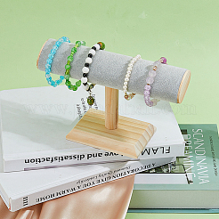 Samt-T-Bar-Armbandständer mit Holzsockel&nbsp;BDIS-WH0010-03C