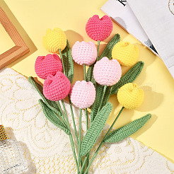 9 Stück 3 Farben Polyester mit Eisendraht künstliche Tulpenblume&nbsp;AJEW-SC0031-42A