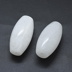 Cuentas de jade blanco natural con dos agujeros medio perforados&nbsp;G-G795-11-17