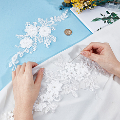 4 pz 2 stili di fiori in poliestere ricamati da cucire sugli accessori ornamentali&nbsp;PATC-GF0001-99
