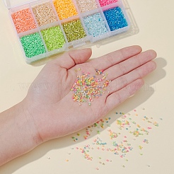 8000pcs 10 Farben fluoreszierende Farbe Glashornperlen&nbsp;SEED-YW0001-32