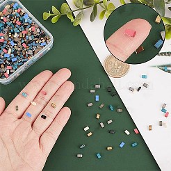 800pcs 8 Farben 2-Loch-Glasperlen&nbsp;SEED-CN0001-05