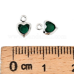 Herz Messing Glas Charms&nbsp;KK-S385-01S-06