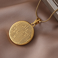 Colliers pour femmes en acier inoxydable chirurgical 316 émaillé avec pendentif rond plat en forme de fleur et perle d'imitation&nbsp;YH4414