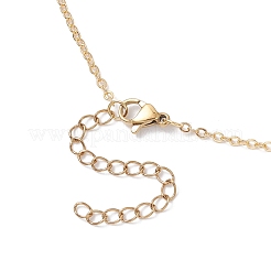 Collar de cadena de cable de latón con colgante de hoja de cuentas de vidrio hecho a mano para mujer&nbsp;NJEW-MZ00127-03