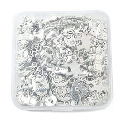 100 pièces 10 styles pendentifs garçon de dessin animé en alliage de style tibétain&nbsp;TIBEP-CJ0002-77