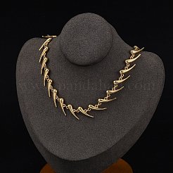Halsketten mit tropfenförmigen Gliedern aus Messing in Rack-Beschichtung für Damen&nbsp;NJEW-C064-01G