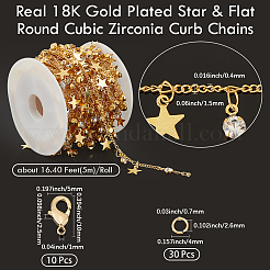 Kits de fabrication de colliers et bracelets en laiton micro pavé de zircones cubiques transparentes&nbsp;DIY-BBC0002-63G