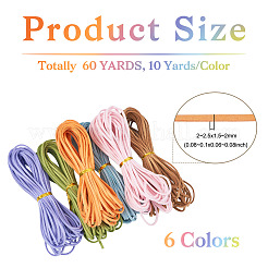 60 Yards 6 Farben flache Wildlederschnur&nbsp;LW-TA0001-02