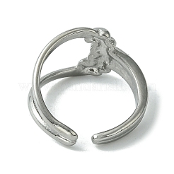 Anillo de puño abierto de acero inoxidable 304 que no se deslustra&nbsp;RJEW-L110-029P