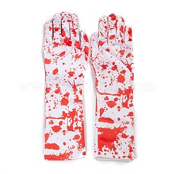 Longs gants en polyester squelette d'horreur à doigts complets&nbsp;LS-AJEW-A045-01C