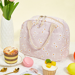 Lunchbeutel aus Baumwollfolie mit Blumendruck&nbsp;AJEW-WH20001-92