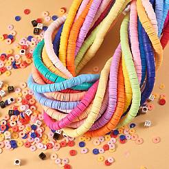 20 Strang 20 Farben flache runde handgemachte Polymer Clay Perlen&nbsp;CLAY-SZ0001-72