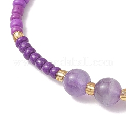 Braccialetti di perline intrecciate con pietre preziose naturali regolabili per le donne&nbsp;BJEW-MZ00286