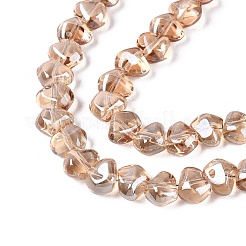 Chapelets de perles en verre transparent électrolytique&nbsp;EGLA-Q133-01A