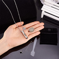 Collier pour cendres en forme de colonne en acier inoxydable 304&nbsp;DIY-TA0010-07E