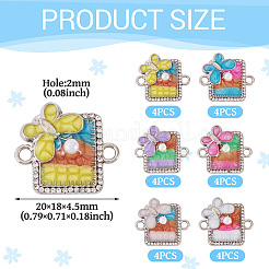 24 pz 6 colori ciondoli connettore in lega di smalto&nbsp;FIND-TA0009-52