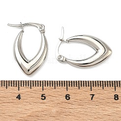Boucles d'oreilles créoles en acier inoxydable 201 en forme de V&nbsp;EJEW-D354-07P