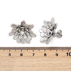 Boucles d'oreilles à tige en acier inoxydable 304 avec strass en cristal&nbsp;LS-EJEW-G423-15P