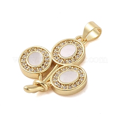 Pendenti in zirconi cubici trasparenti in micro pavè di ottone&nbsp;KK-I712-31G