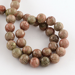 Pietra preziosa unakite naturale filoni tonda&nbsp;G-R289-4mm