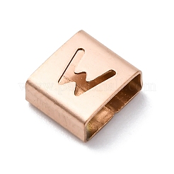 Breloques coulissantes carrées en acier inoxydable 304 avec placage ionique (IP)&nbsp;STAS-L132-05W-RG