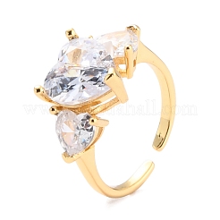 Anello a fascia larga in cristallo di zirconi con cuore per donna ragazza&nbsp;ZIRC-C025-09G