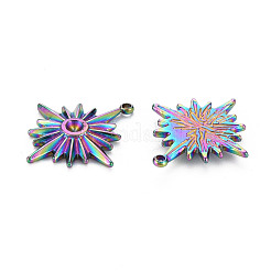 Pendentif en acier inoxydable 201 de couleur arc-en-ciel avec strass&nbsp;STAS-S119-034
