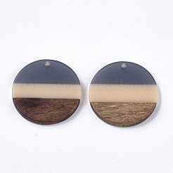 Colgantes de resina transparente de dos tonos y madera de nogal&nbsp;X-RESI-S358-78-A01