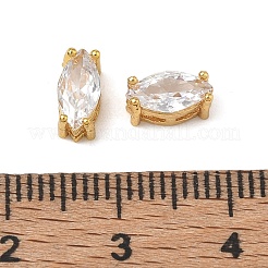 Cuentas de circonita cúbica transparente con pavé de latón&nbsp;CU-CBABB5B-05B-G