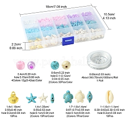 DIY-Kits zur Herstellung von Armbändern aus synthetischem Türkis und Saatperlen-Perlen&nbsp;DIY-FS0007-01
