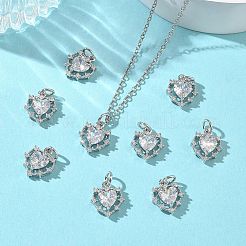 Breloques en laiton et zircon cubique transparent pour la Saint-Valentin de Shegrace&nbsp;XGRQ4G760-688P