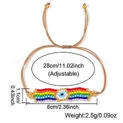Regenbogenfarbene Glasperlen-Gliederarmbänder&nbsp;DU9433