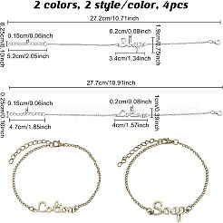 8 bracciale a maglie in lega di zinco con 4 stili&nbsp;BJEW-OC0001-06