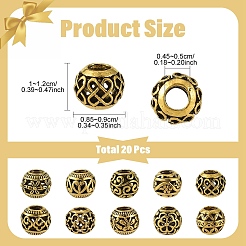 Perline europee in lega di stile tibetano 20 pz 10 stili&nbsp;FIND-YW0013-03