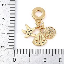 Gestellplattierte europäische Anhänger aus Messing mit kubischem Zirkonia&nbsp;KK-P287-23G